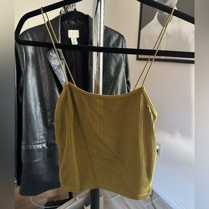 Zara Olive Green Crop Tank Top